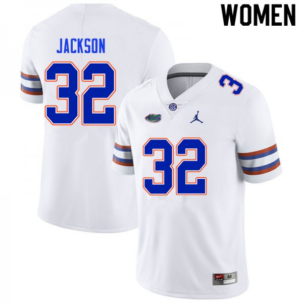 Women #32 N'Jhari Jackson Florida Gators College Football Jerseys White